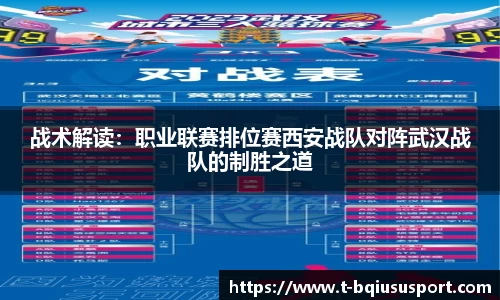 战术解读：职业联赛排位赛西安战队对阵武汉战队的制胜之道